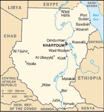 map of sudan africa. Map of Republic of Sudan